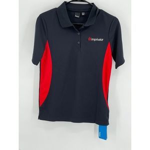 Reebok Short Sleeve Polo Shirt Women Small‎ Black Red New With Tags